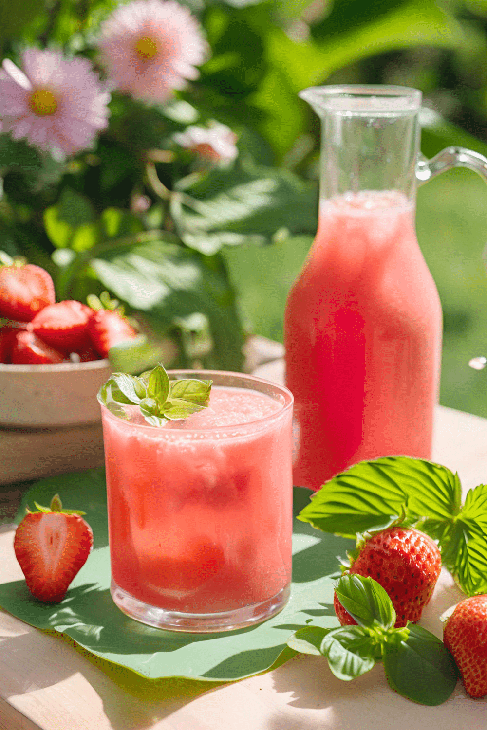 Strawberry Basil Smash Strawberry Basil Smash drink recept med vodka, jordgubb och basilika