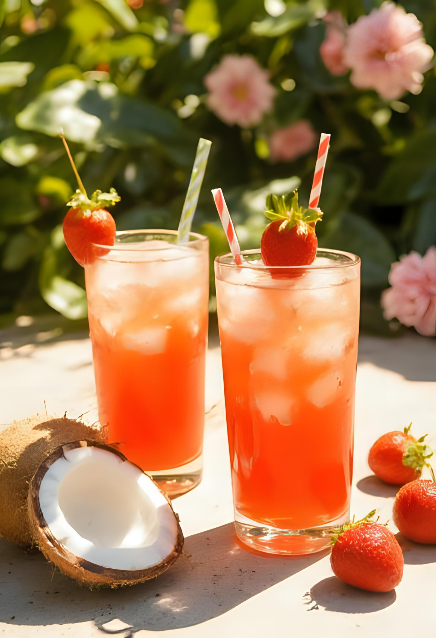 Malibu Strawberry Malibu Strawberry drink recept med Malibu och jordgubbar